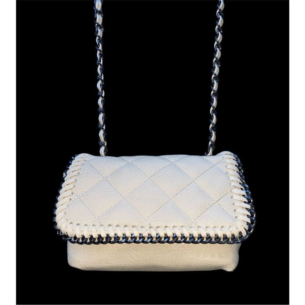 Steve Madden Faux Leather Quilted Crossbody Bag Off-White - Picture 2 of 9